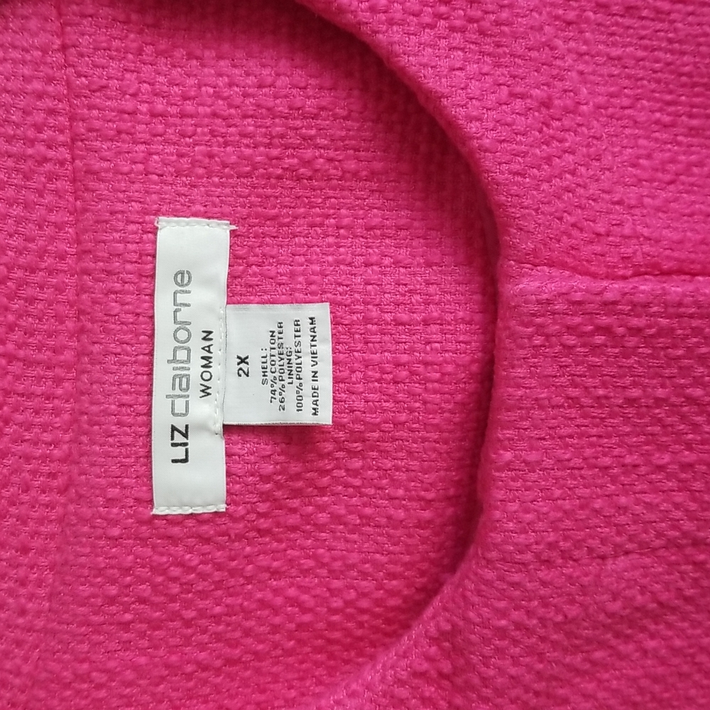 Liz Claiborne, plus size jacket, Fuchsia 2X - Picture 2 of 7
